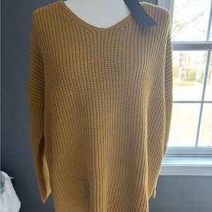 Jenni Kayne Mustard V-Neck Sweater